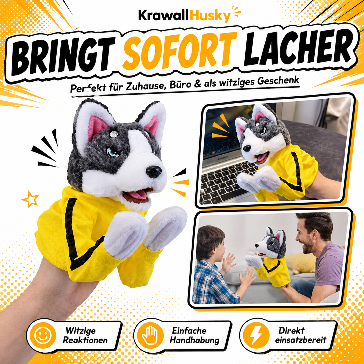 KrawallHusky – Die boxende Husky-Handpuppe